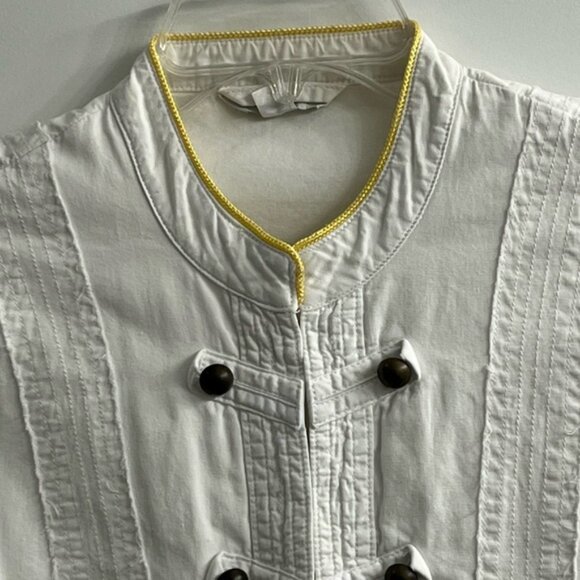 Garnet Hill 100% Cotton White Military Style Jacket size 4 Contemporary - Picture 2 of 13